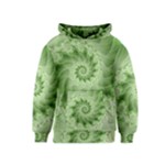 Fractal Lace Green Spiral Fractal Kids  Pullover Hoodie