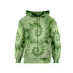 Fractal Lace Green Spiral Fractal Kids  Zipper Hoodie