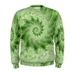 Fractal Lace Green Spiral Fractal Men s Sweatshirt