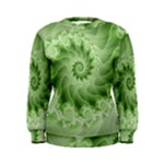 Fractal Lace Green Spiral Fractal Women s Sweatshirt