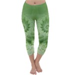 Fractal Lace Green Spiral Fractal Capri Winter Leggings 