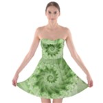 Fractal Lace Green Spiral Fractal Strapless Bra Top Dress