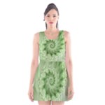 Fractal Lace Green Spiral Fractal Scoop Neck Skater Dress