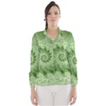 Fractal Lace Green Spiral Fractal Wind Breaker (Women)