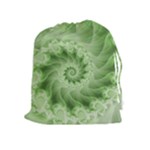 Fractal Lace Green Spiral Fractal Drawstring Pouch (XL)