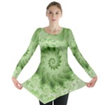 Fractal Lace Green Spiral Fractal Long Sleeve Tunic 