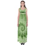 Fractal Lace Green Spiral Fractal Empire Waist Maxi Dress