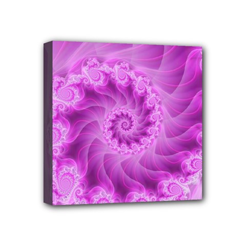 Silky Pink Spiral Fractal  Mini Canvas 4  x 4  (Stretched) from ArtsNow.com