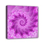 Silky Pink Spiral Fractal  Mini Canvas 6  x 6  (Stretched)