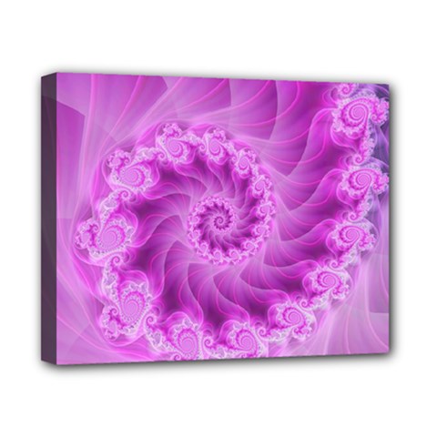 Silky Pink Spiral Fractal  Canvas 10  x 8  (Stretched) from ArtsNow.com