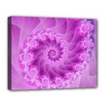 Silky Pink Spiral Fractal  Canvas 14  x 11  (Stretched)