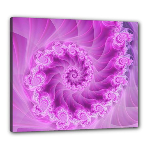 Silky Pink Spiral Fractal  Canvas 24  x 20  (Stretched) from ArtsNow.com