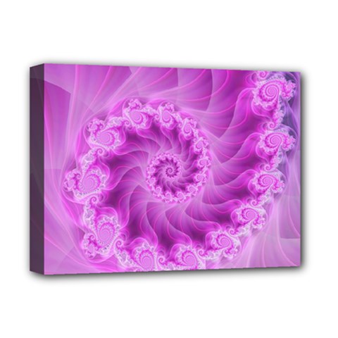 Silky Pink Spiral Fractal  Deluxe Canvas 16  x 12  (Stretched)  from ArtsNow.com