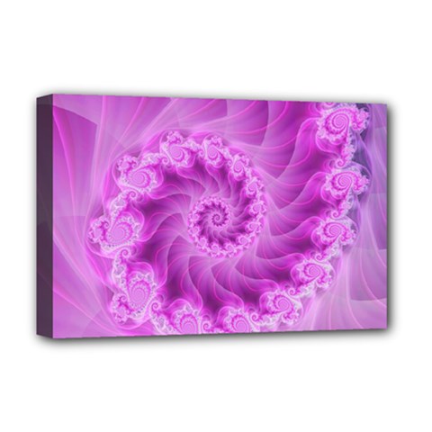 Silky Pink Spiral Fractal  Deluxe Canvas 18  x 12  (Stretched) from ArtsNow.com