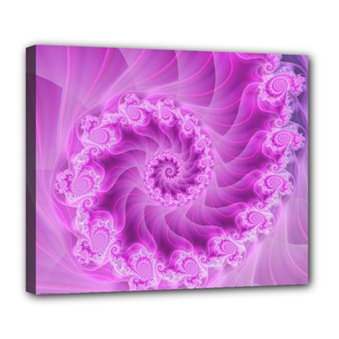 Silky Pink Spiral Fractal  Deluxe Canvas 24  x 20  (Stretched) from ArtsNow.com