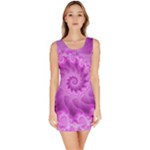 Silky Pink Spiral Fractal  Bodycon Dress