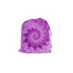 Silky Pink Spiral Fractal  Drawstring Pouch (Small)