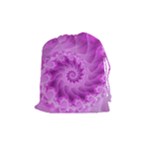 Silky Pink Spiral Fractal  Drawstring Pouch (Medium)