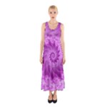 Silky Pink Spiral Fractal  Sleeveless Maxi Dress