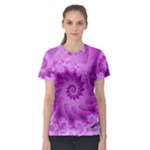 Silky Pink Spiral Fractal  Women s Sport Mesh Tee