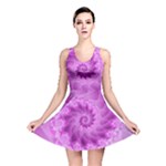 Silky Pink Spiral Fractal  Reversible Skater Dress