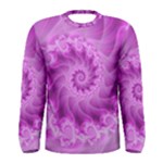 Silky Pink Spiral Fractal  Men s Long Sleeve Tee