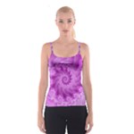 Silky Pink Spiral Fractal  Spaghetti Strap Top