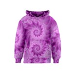 Silky Pink Spiral Fractal  Kids  Pullover Hoodie