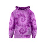 Silky Pink Spiral Fractal  Kids  Zipper Hoodie