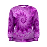 Silky Pink Spiral Fractal  Women s Sweatshirt