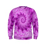 Silky Pink Spiral Fractal  Kids  Sweatshirt