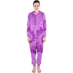 Silky Pink Spiral Fractal  Hooded Jumpsuit (Ladies)