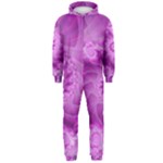 Silky Pink Spiral Fractal  Hooded Jumpsuit (Men)