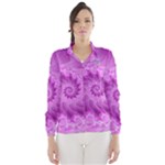 Silky Pink Spiral Fractal  Wind Breaker (Women)