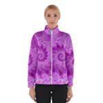 Silky Pink Spiral Fractal  Winter Jacket