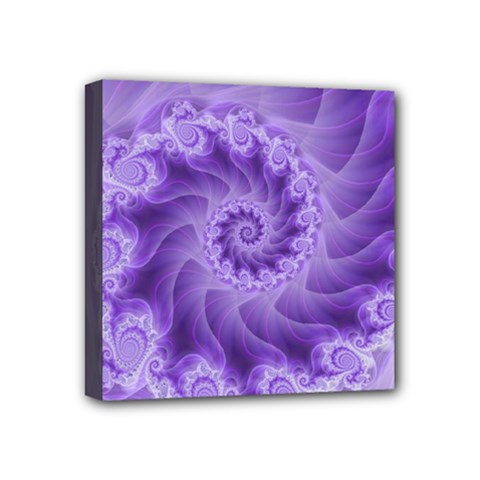 Silky Purple Spiral Fractal Mini Canvas 4  x 4  (Stretched) from ArtsNow.com