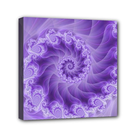 Silky Purple Spiral Fractal Mini Canvas 6  x 6  (Stretched) from ArtsNow.com