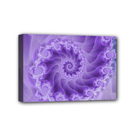 Silky Purple Spiral Fractal Mini Canvas 6  x 4  (Stretched) from ArtsNow.com