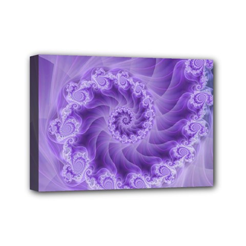 Silky Purple Spiral Fractal Mini Canvas 7  x 5  (Stretched) from ArtsNow.com