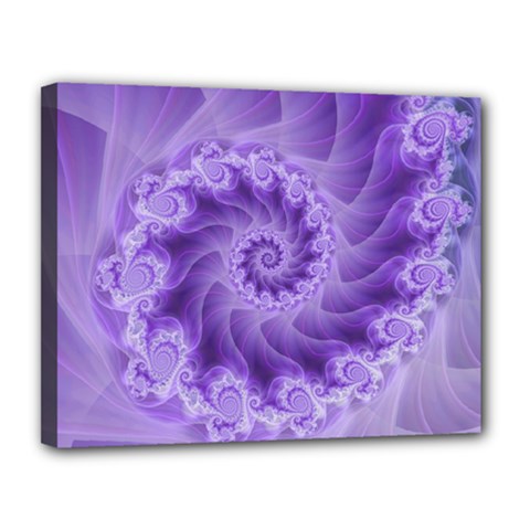 Silky Purple Spiral Fractal Canvas 14  x 11  (Stretched) from ArtsNow.com