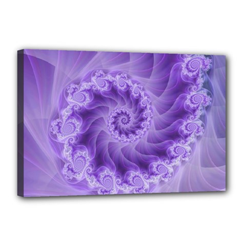 Silky Purple Spiral Fractal Canvas 18  x 12  (Stretched) from ArtsNow.com