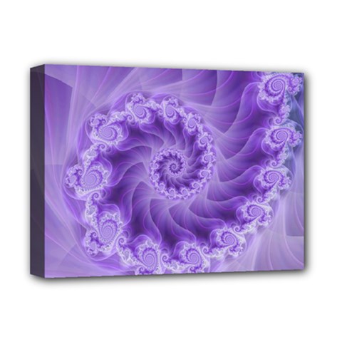 Silky Purple Spiral Fractal Deluxe Canvas 16  x 12  (Stretched)  from ArtsNow.com