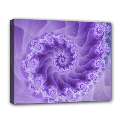 Silky Purple Spiral Fractal Deluxe Canvas 20  x 16  (Stretched) from ArtsNow.com