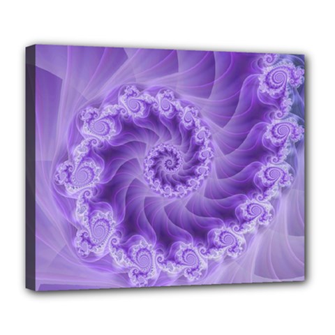 Silky Purple Spiral Fractal Deluxe Canvas 24  x 20  (Stretched) from ArtsNow.com