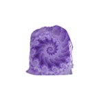 Silky Purple Spiral Fractal Drawstring Pouch (Small)