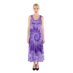 Silky Purple Spiral Fractal Sleeveless Maxi Dress