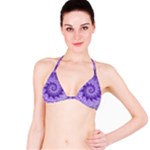 Silky Purple Spiral Fractal Bikini Top