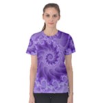 Silky Purple Spiral Fractal Women s Cotton Tee