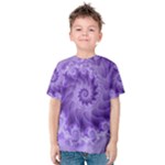 Silky Purple Spiral Fractal Kid s Cotton Tee