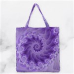 Silky Purple Spiral Fractal Grocery Tote Bag